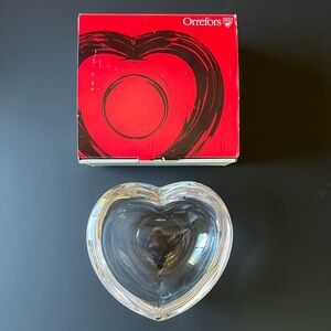 Crystal Heart Trinket Bowl “Amour” by Orrefors - Vintage w/ Original Packaging